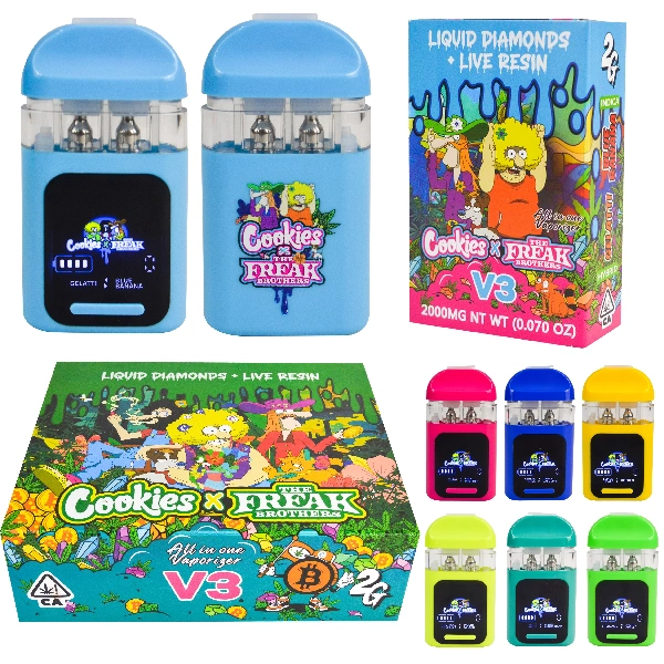 Tyhjät evästeet X Freak Brothers V3 Switch Dual kertakäyttöinen Vape 2G