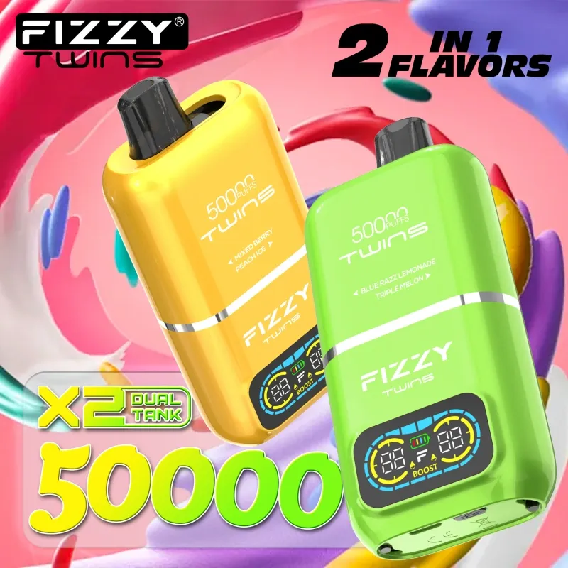 Fizzy 50k Puffs 50000 Twins 2-in-1 EU Warehouse Kertakäyttöinen Vape