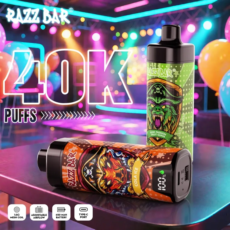 Razz Bar 40000 Puffs Smart Screen 40k kertakäyttöinen vape